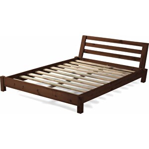 Palma Ithal Ladin Masif Ahşap Karyola Ceviz 120x200