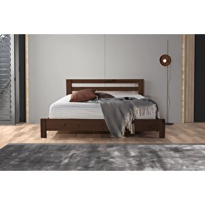 Palma Ithal Ladin Masif Ahşap Karyola Ceviz 150x200