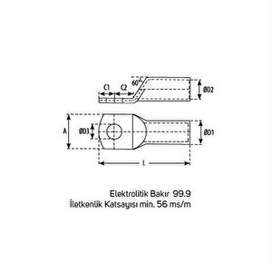 95’lik M12 Standart Skp Sıkmalı Kablo Pabucu ( 3 Adet )