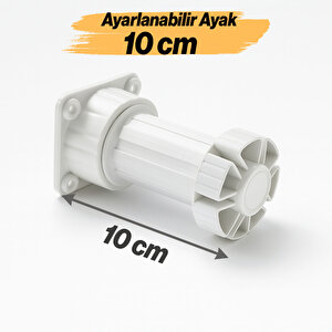 Ayarlanabilir 10 Cm Ayak Set 10 Adet Dolap Mobilya Tezgah Puf Yükseltici Yükseltme Ayağı Ayakları