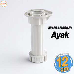 Ayarlanabilir 1 Adet 12 Cm Plastik Ayak Dolap Mobilya Tezgah Yükseltici Yükseltme Ayağı Ayakları