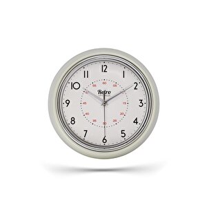 New-max Premium Serisi Retro Tasarım Metal Kadranlı Bombeli Cam Özellikli 30 Cm Ev Ve Ofis Saati Beyaz
