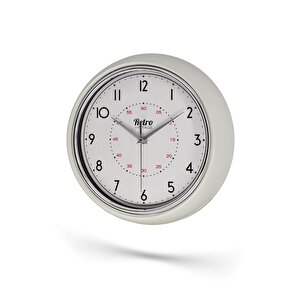 New-max Premium Serisi Retro Tasarım Metal Kadranlı Bombeli Cam Özellikli 30 Cm Ev Ve Ofis Saati Beyaz