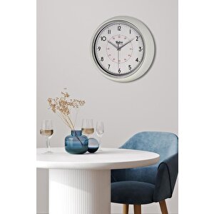 New-max Premium Serisi Retro Tasarım Metal Kadranlı Bombeli Cam Özellikli 30 Cm Ev Ve Ofis Saati Beyaz