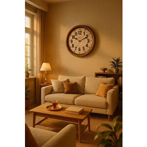 Galaxy Premium Serisi Retro Tasarım Ahşap Görünümlü 40 Cm Duvar Saati
