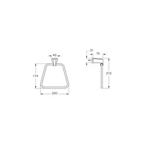 Vitra Havluluk, Base 800, Halka, Mat Siyah, A4408436