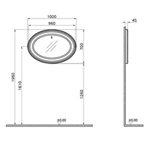 Vitra Valarte Dolaplı Ayna Neo Led Aydınlatmalı, 100 Cm, Çelik Mavisi 65794