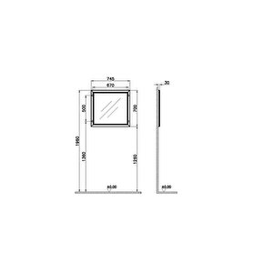 Vitra Valarte Ayna, 80 Cm, Mat Gri 62217