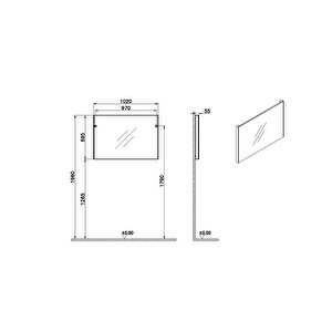 Vitra Basis Düz Ayna, 100 Cm 66907