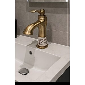 Anti̇k Pi̇ri̇nç Desenli̇ Lavabo Bataryasi- Serami̇k Detayli- Su Tasarruflu Musluk