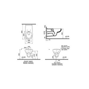 Vitra Asma Klozet Conforma Bedensel Engelli Rim-ex Kanalsız, 70 Cm, 5810l003-0850