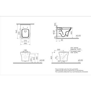 Vitra Asma Klozet Zentrum Square Smoothflush Kanalsız, 7484l003-0090