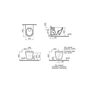 Vitra Asma Klozet, Integra Rim-ex, Kanalsız, 7062l003-0850