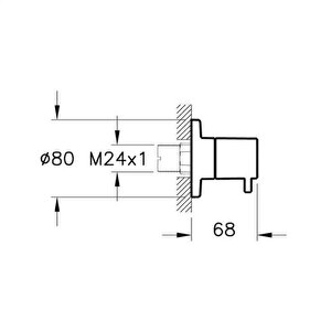 Vitra Origin Ankastre Stop Valf (sıva Üstü Grubu), Fırçalı Nikel A4145834