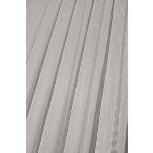Velara Pırıltılı Tül Perde – Modern Salon, Beyaz, Ultra Dökümlü 1x3 Sık Pile 220x255 cm