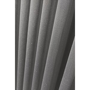 Velara Pırıltılı Tül Perde – Modern Salon, Gri, Ultra Dökümlü 1x3 Sık Pile