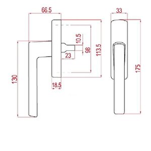 Si-aubi Eksenel Alüminyum Pencere Kolu  Siyah (ral 9005) (si̇-line Lm)