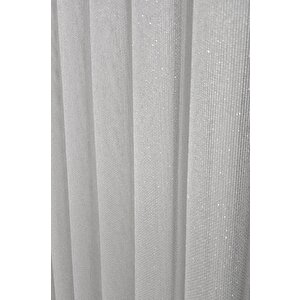 Velara Pırıltılı Tül Perde – Modern Salon, Beyaz, Ultra Dökümlü 1x3 Sık Pile