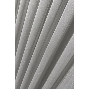 Velara Pırıltılı Tül Perde – Modern Salon, Gri, Ultra Dökümlü 1x3 Sık Pile 340x190 cm