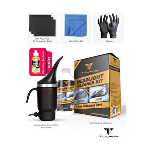 Tulpar Buharlı Far Temizleme Far Parlatma Avantajlı Set Paket (headli̇ght Cleaner Kit)