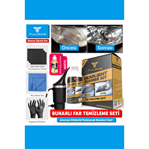 Tulpar Buharlı Far Temizleme Far Parlatma Avantajlı Set Paket (headli̇ght Cleaner Kit)