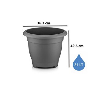 So-vhs7 Dekoratif Vaha Saksı İç Ve Dış Mekan 31 Litre No 7 Antrasit