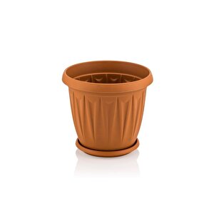 Sy-5702 Plastik Ürgüp Tabaklı Saksı Takımı 2,3 Litre Kahverengi 6 Adet