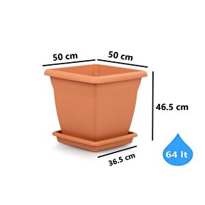 So-vk05 Villa Kare Tabaklı Saksı Takımı 64 Lt Kiremit 3 Adet