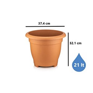 So-vhs6 Dekoratif Vaha Saksı İç Ve Dış Mekan 21 Lt Kiremit 6 Adet