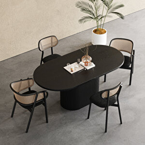 Apolena Oval Ahşap Bohem Yemek Masası 80x160