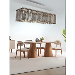 Nivara Bohem Ahşap Yemek Masası 90x180 Natural