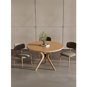 Haven Pergel İskandinav Doğal Ahşap Mutfak Masası 100x100