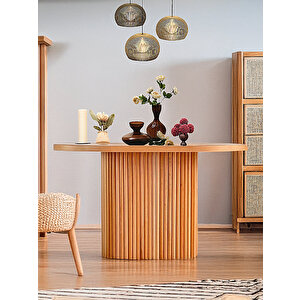 Orion Oval Natural Ahşap Bohem Masa 80x130 Natural