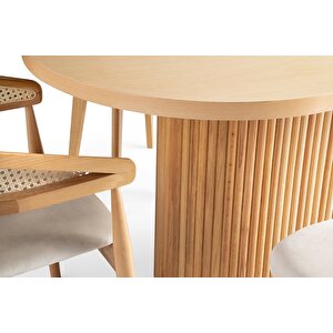 Terra Oval Natural Ahşap Bohem Masa 80x160