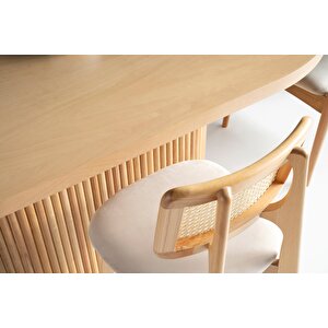 Terra Oval Natural Ahşap Bohem Masa 80x160