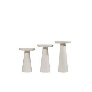 Mushroom Üçlü Zigon Sehpa Beyaz - Beyaz