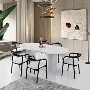 Liora İskandinav Oval Natural Ahşap Bohem Masa 90x200
