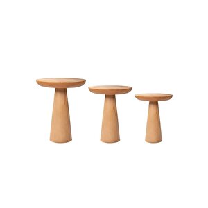 Mushroom Üçlü Zigon Sehpa Natural