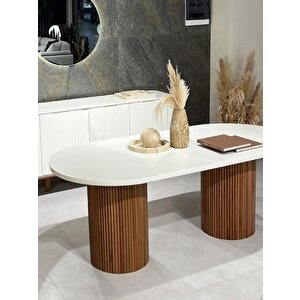 Echo İskandinav Oval Ahşap Bohem Masa 90x160