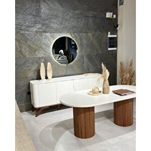 Echo İskandinav Oval Ahşap Bohem Masa 90x160