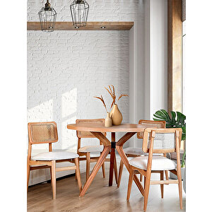 Haven Pergel Natural Ahşap Yemek Masası 90x90 Natural