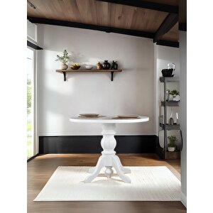 Ravello Baba Ayak Sabit Masa 90x90 Beyaz