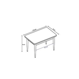 Pista 70x110 Mdf Masa Ahşap Ayaklı Sabit Üst Kalite Mutfak Masası yemek Odası Masası Salon Masası Meşe