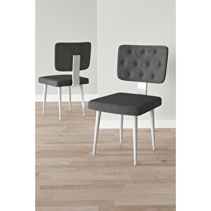 Lars Beyaz Mermer 80x132 Açılabilir Mdf Masa Yemek Odası Takımı,mutfak Takımı 6 Adet Sandalye