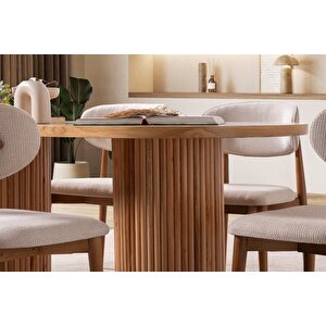 Gaia İskandinav Oval Natural Ahşap Bohem Masa 80x180