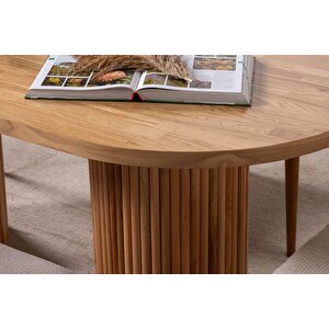 Gaia İskandinav Oval Natural Ahşap Bohem Masa 80x180