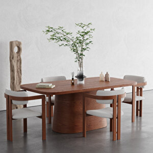 Barocco İtalyan Still Oval Ahşap Yemek Masası 100x200
