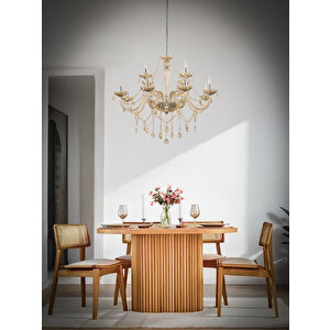 Mena İskandinav Natural Ahşap Masa Sandalye Takımı 90x130 Natural