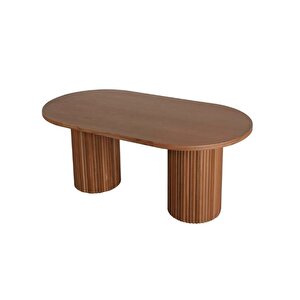 Sierra İskandinav Oval Ahşap Bohem Masa 90x180 Ceviz-Ceviz