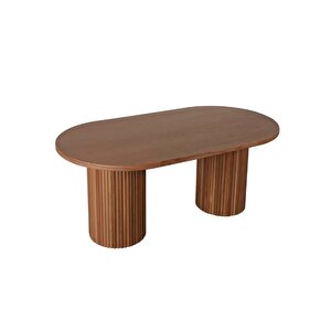 Sierra İskandinav Oval Ahşap Bohem Masa 90x180 Ceviz-Ceviz